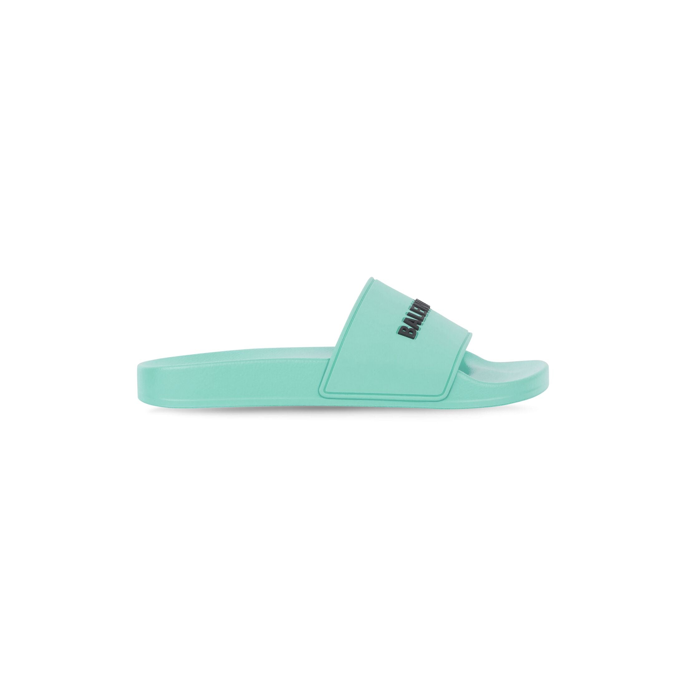 Balenciaga Pool Slide In Light Green and Black Rubber