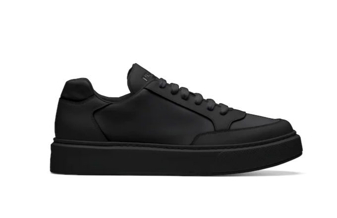 Prada Macro leather and nylon Black