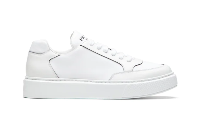 Prada Macro leather and nylon White