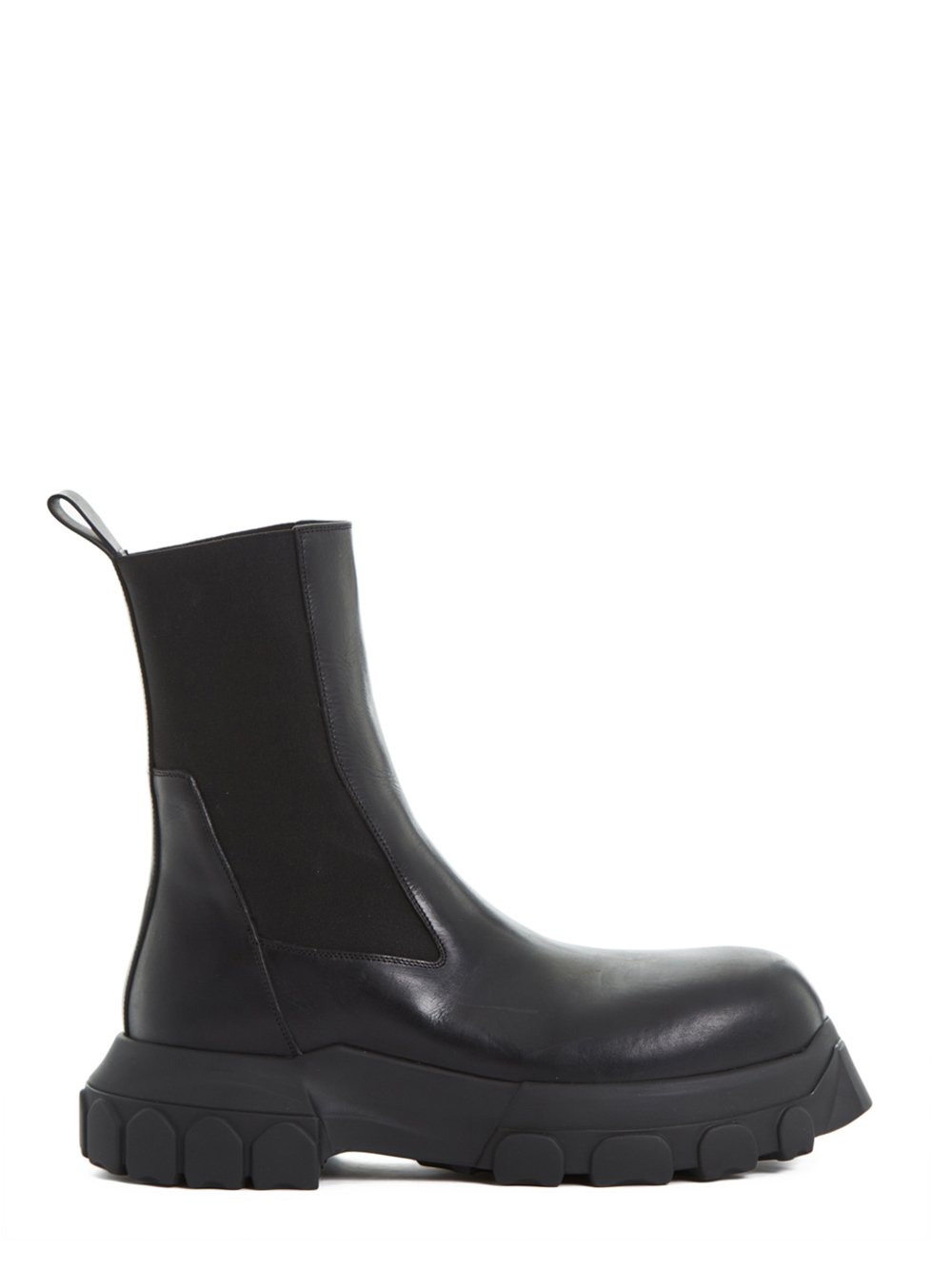 Rick Owens RICK OWENS FW22 STROBE BEATLE BOZO TRACTOR IN BLACK CORTINA GREASE CALF LEATHER