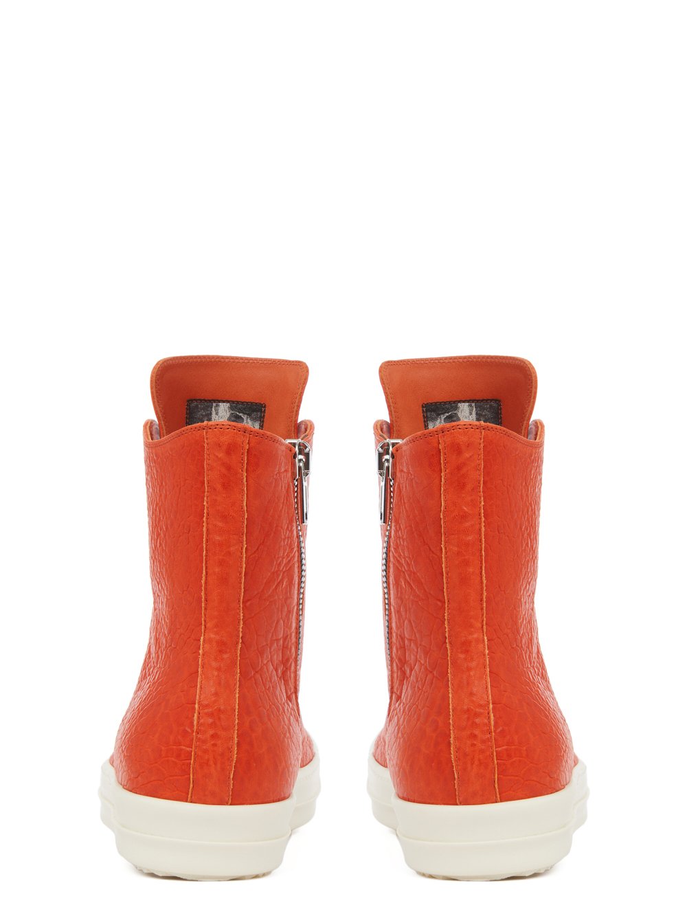 Rick Owens RICK OWENS FW22 STROBE SNEAKERS IN ORANGE AND MILK BUBBLE LAMB LEAHTER
