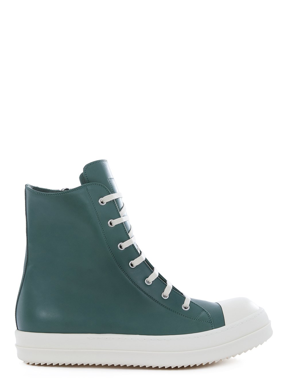 Rick Owens RICK OWENS FW22 STROBE SNEAKERS IN TEAL AND MILK WHITE CORTINA GREASE CALF LEATHER