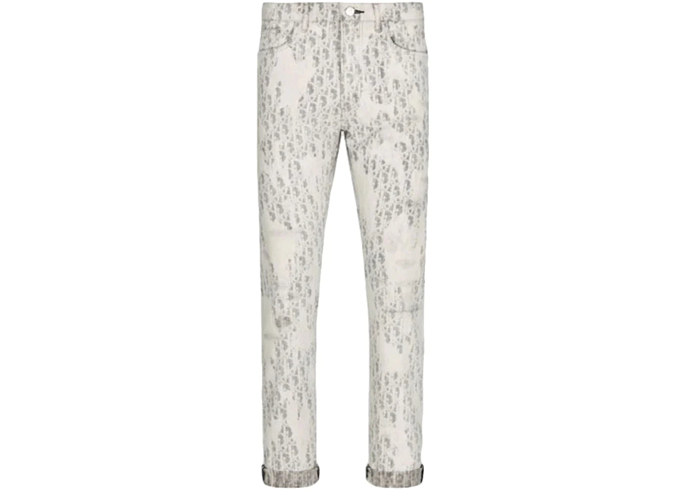 Dior Allover Dior Oblique Kasuri Denim Jeans White/Grey