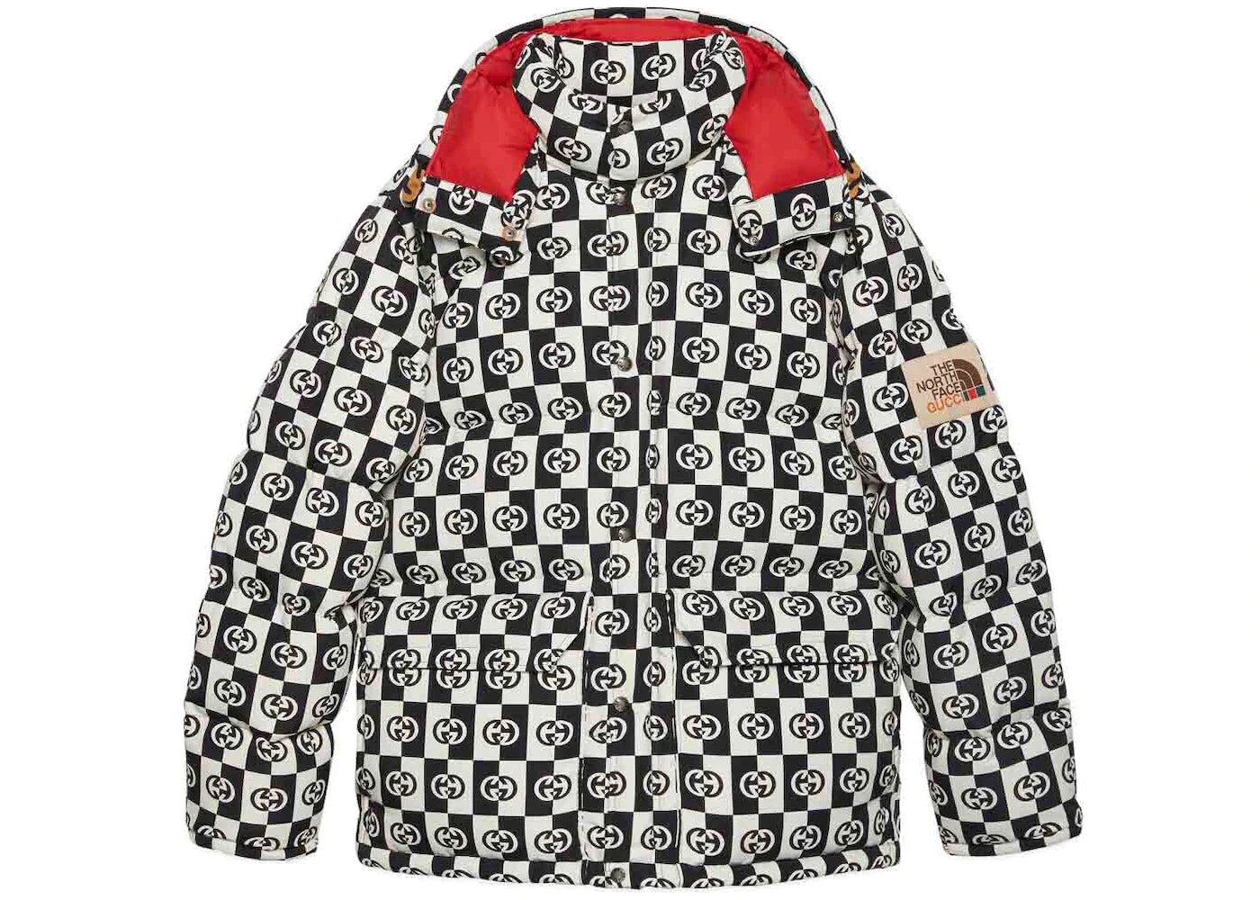 Gucci x The North Face Down Jacket Ivory/Black Checkered