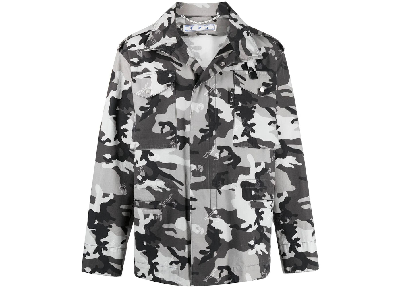 Off-White Camouflage All Over Logo Print Jacket Black Grey White