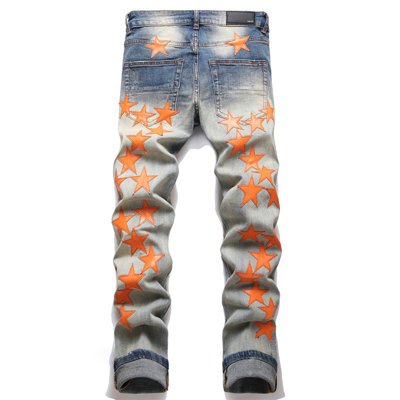 Amiri AMIRI Denim Orange Star