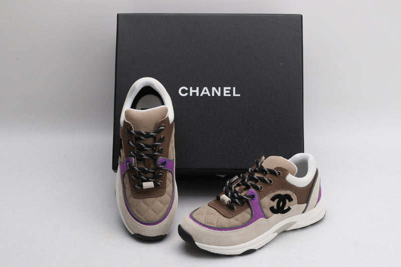 Chanel Chanel Low Top Trainer Beige Purple