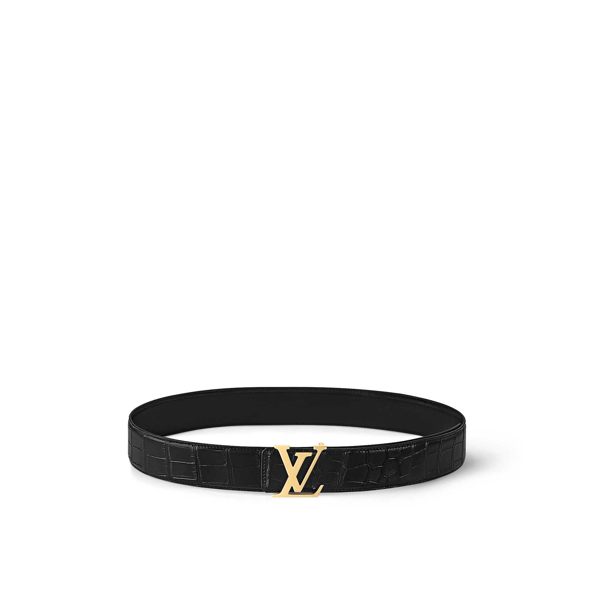 LV Initiales 40mm Reversible Belt Crocodilien Brillant