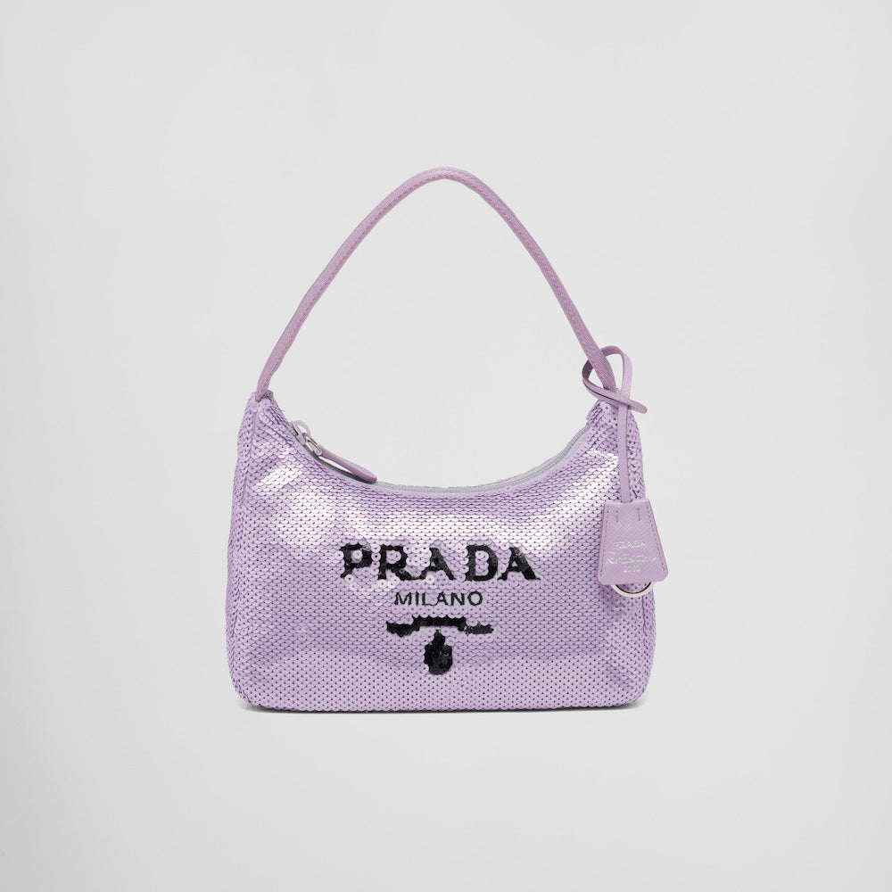 Prada Re-Edition 2000 Sequined Re-Nylon Mini-Bag Lilium/Black