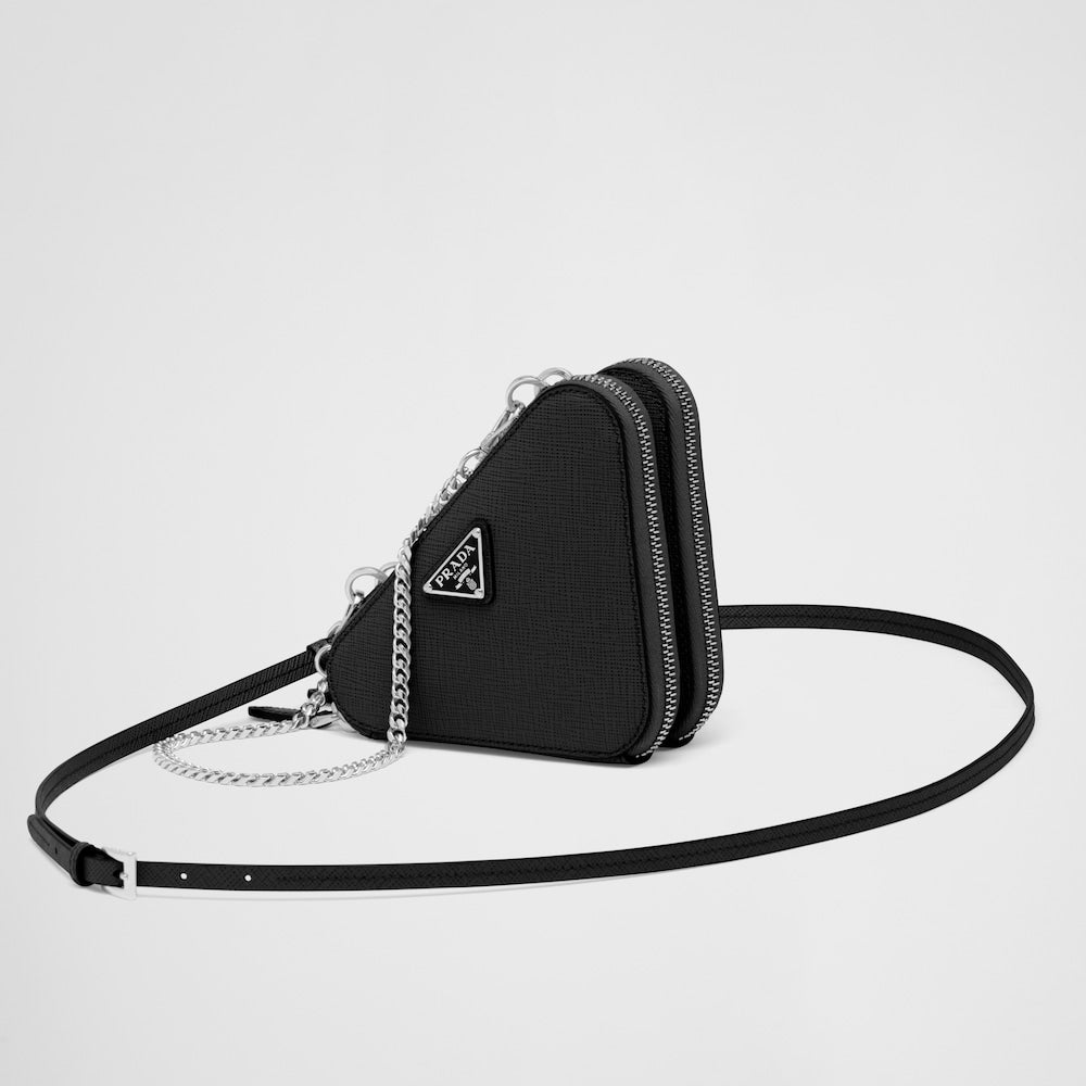 Prada Saffiano Leather Mini Pouch Black