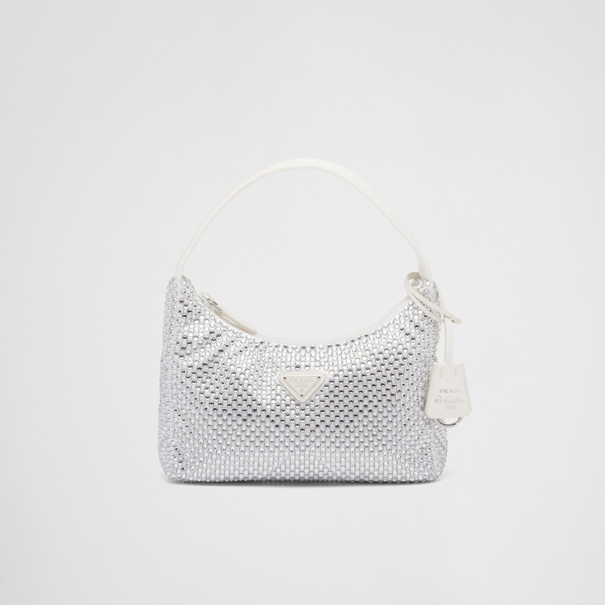 Prada Satin Mini-Bag With Crystals White