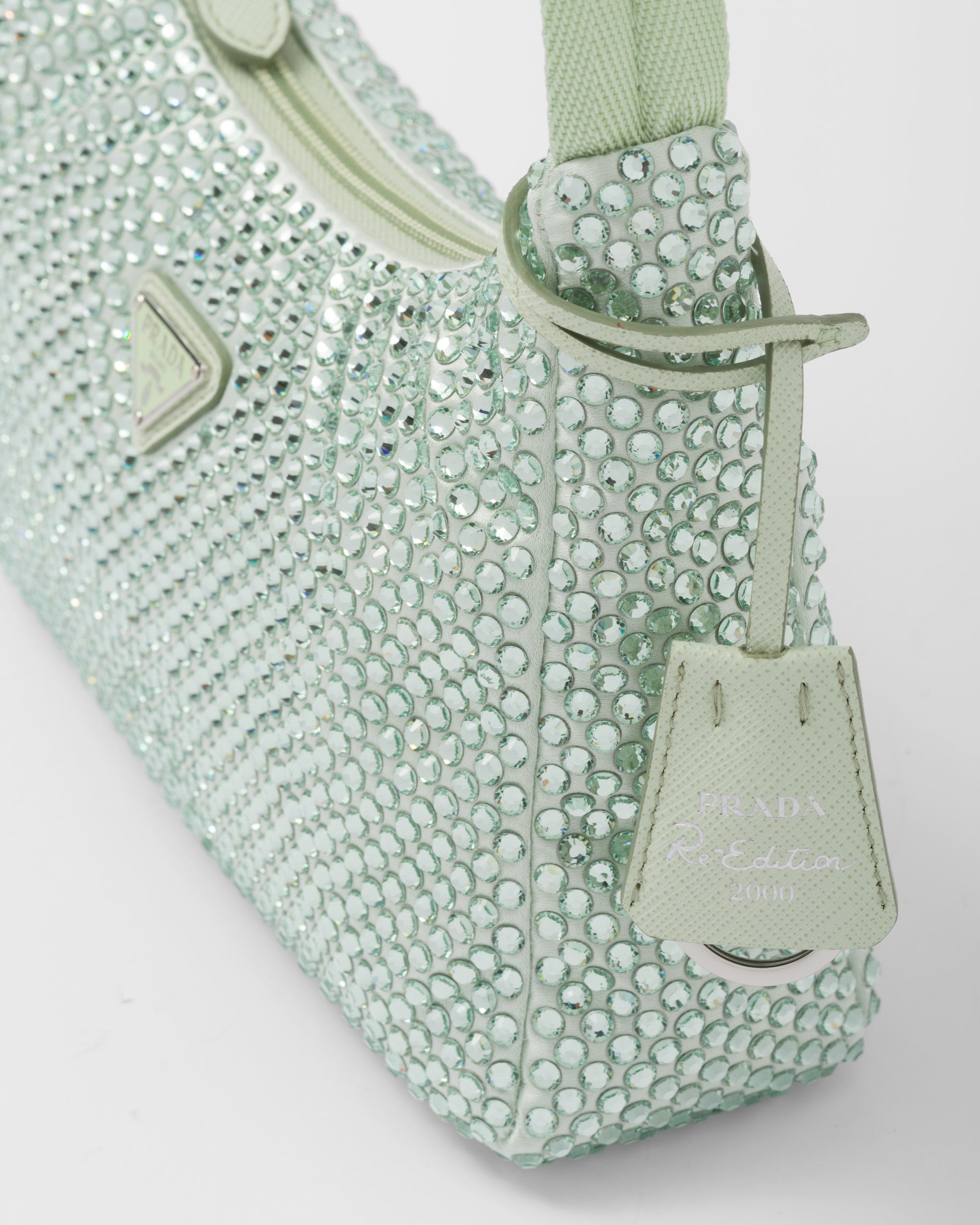 Prada Satin Mini-Bag With Crystals Aqua