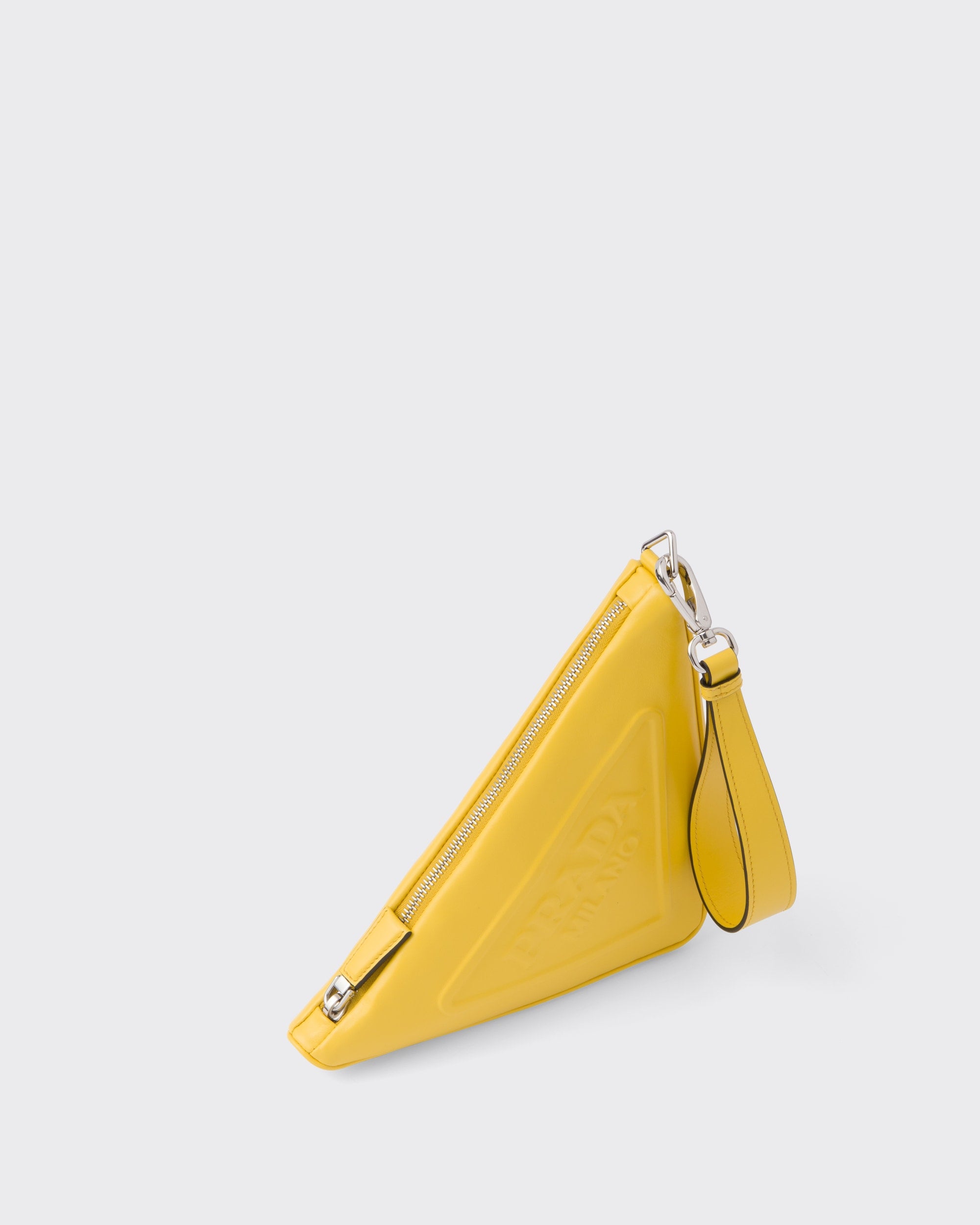 Prada Leather Prada Triangle Pouch Sunny Yellow