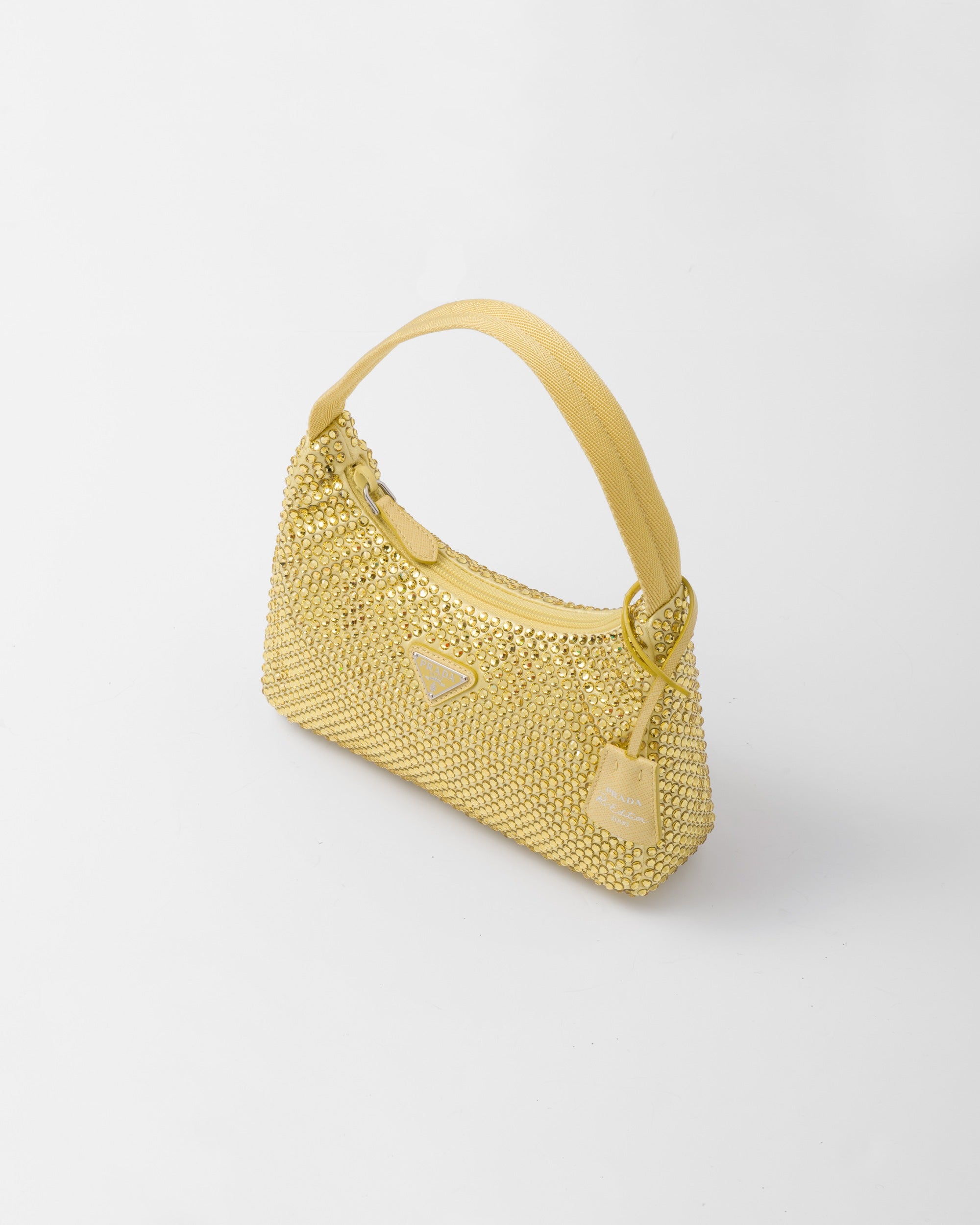 Prada Satin Mini-Bag With Crystals Pineapple Yellow