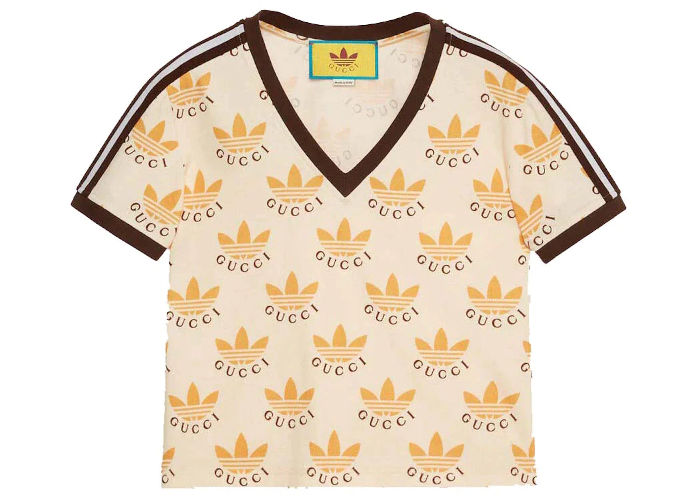 Gucci x adidas Trefoil Print T-Shirt Ivory
