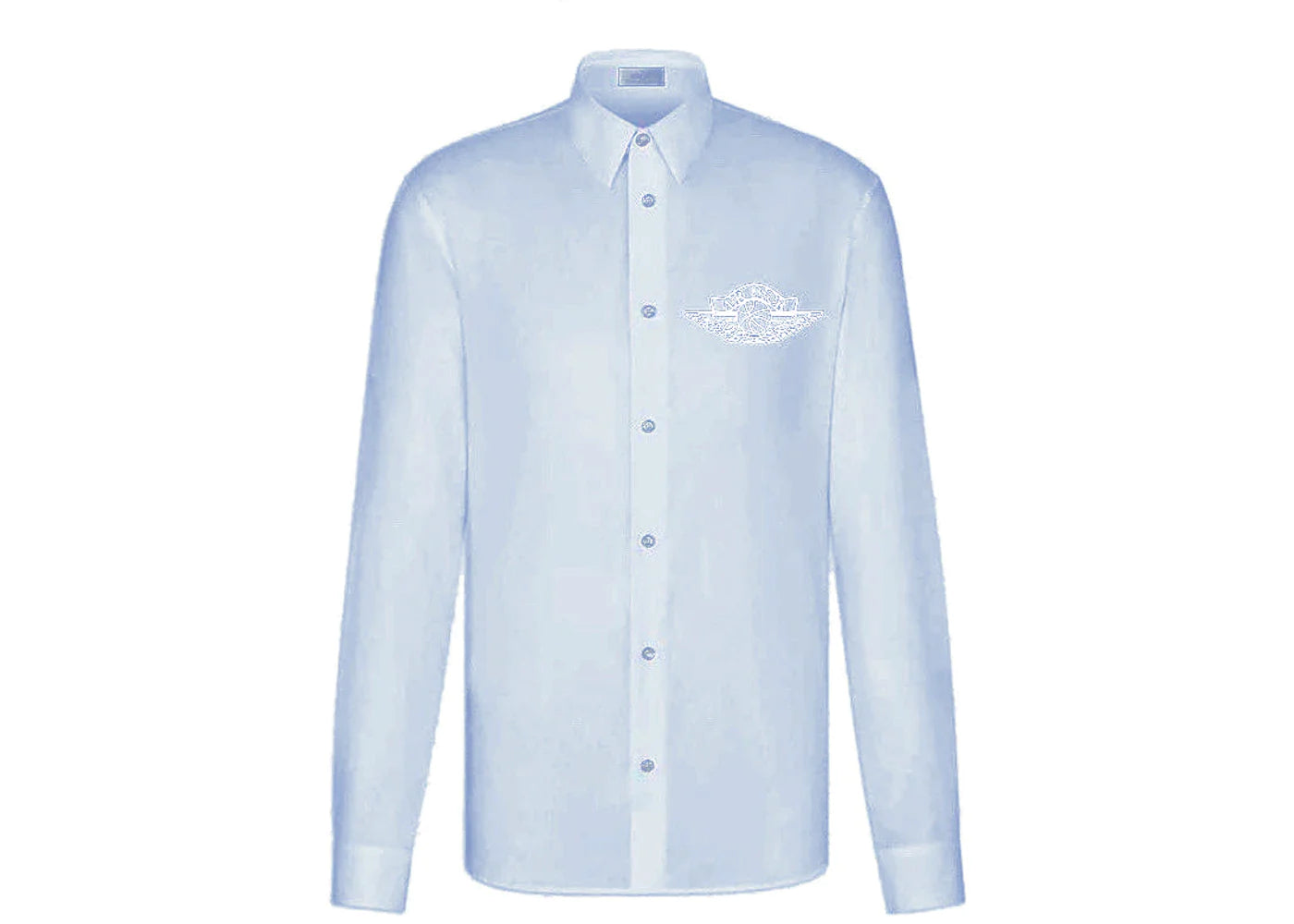 Dior x Jordan Wings Longsleeve Button Up Shirt Blue