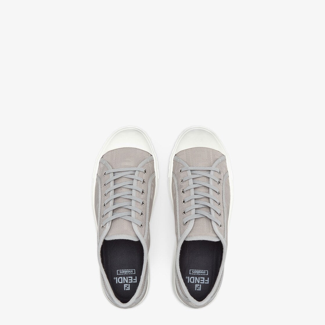 Fendi Domino Grey Fabric Low-Tops