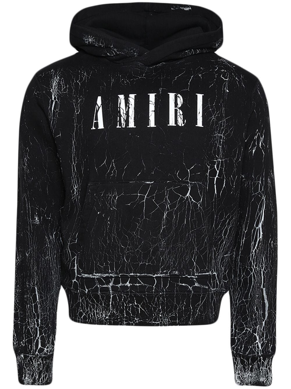 Cracked logo-print hoodie