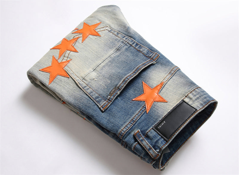 Amiri AMIRI Denim Orange Star