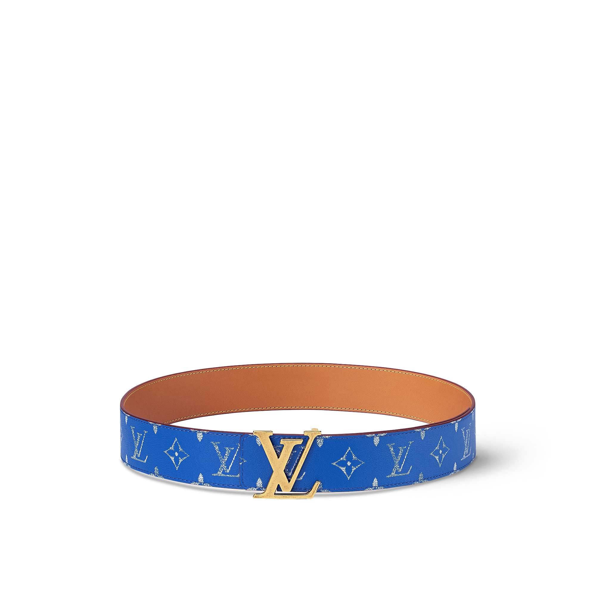 LV Initiales 40mm Reversible Belt SANS LIGNE ESTHETIQUE - Bleu