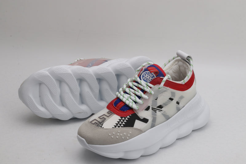 Versace Chain Reaction Trainers Red Black White