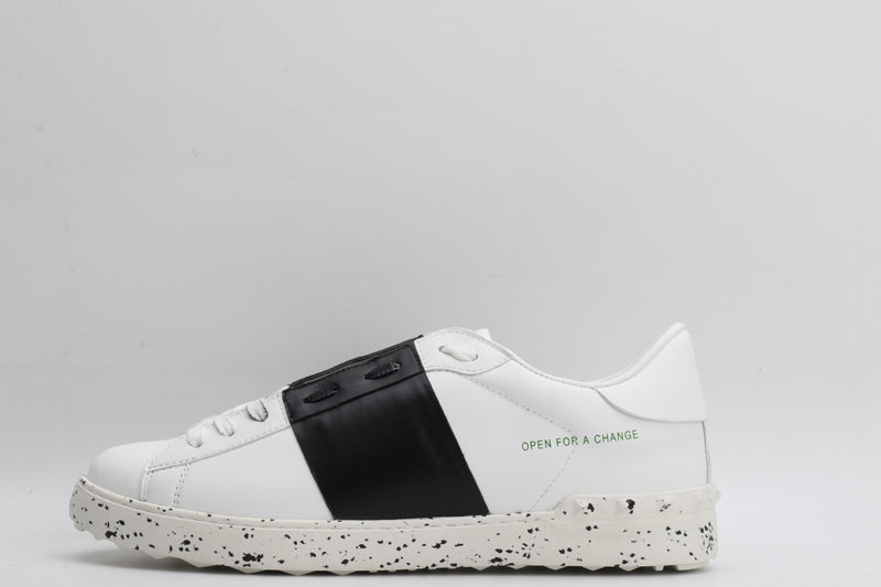 Valentino Garavani OPEN SKATE CALFSKIN AND FABRIC SNEAKER WHITE/ BLACK