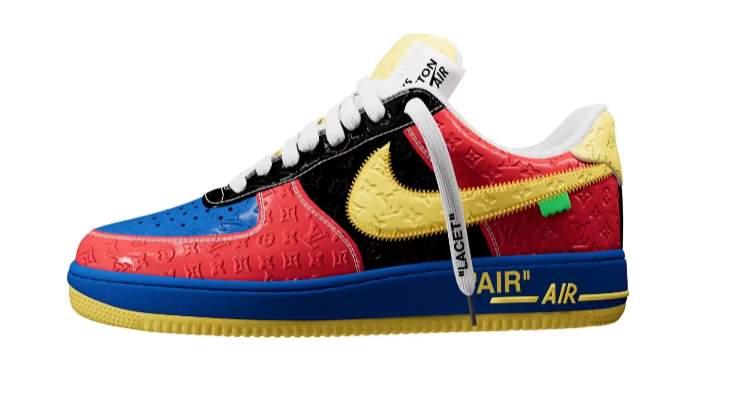 Louis Vuitton Louis Vuitton x Nike Air force 1 - Virgil Abloh Yellow / Blue / Red