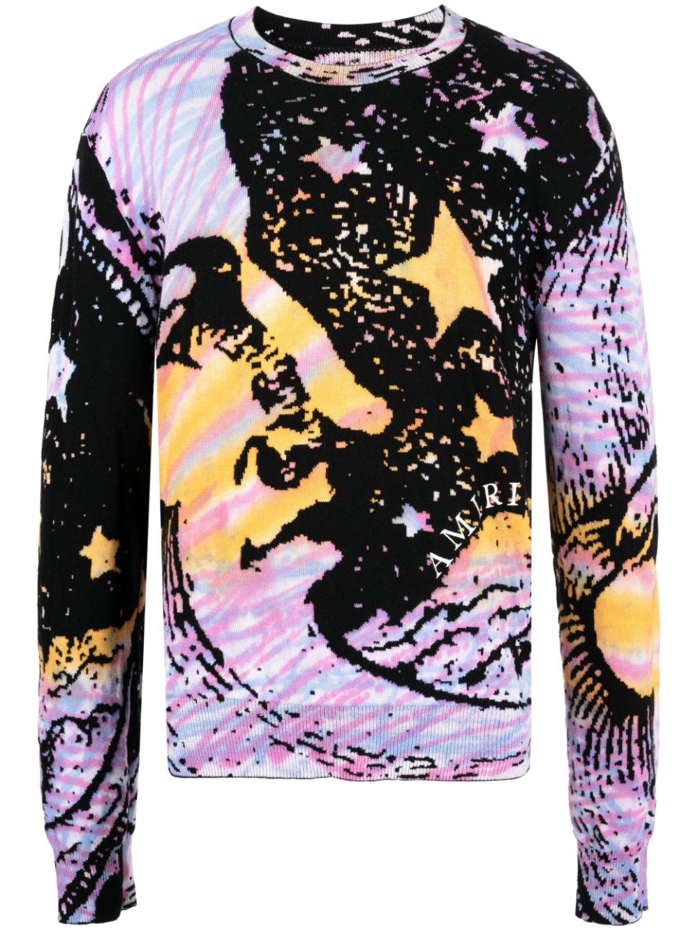 Tie-dye moon-print sweatshirt