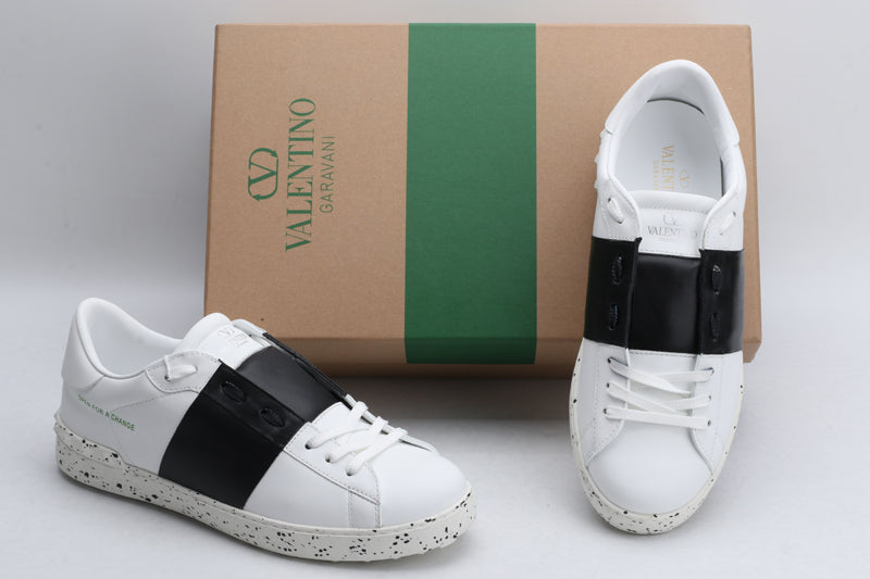 Valentino Garavani OPEN SKATE CALFSKIN AND FABRIC SNEAKER WHITE/ BLACK