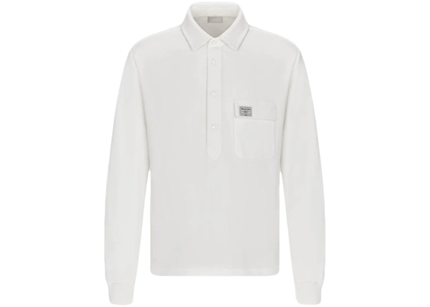 Dior by Birkenstock Relaxed Fit CD 1947 Longsleeved Polo Shirt White