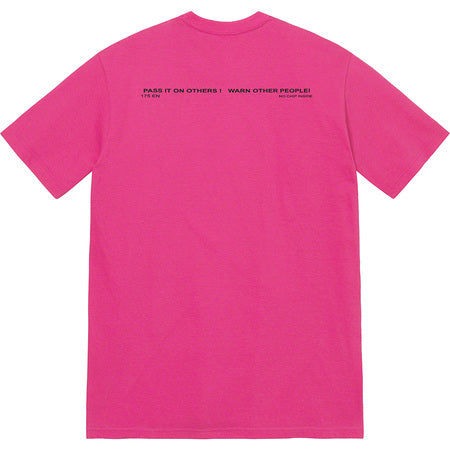 Supreme Warnig Tee Magenta